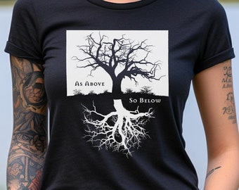 Celestial Tree Shirt | Mystical Moon, Occult Science Graphic Tee