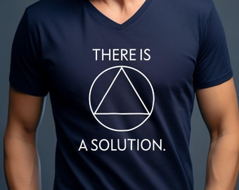 Sobriety V-Neck T-Shirt | AA Symbol, Addiction Recovery Gift