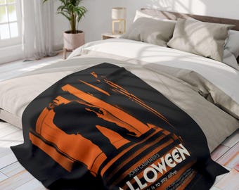 Vintage Halloween Movie Fleece Blanket | Michael Myers Horror Throw