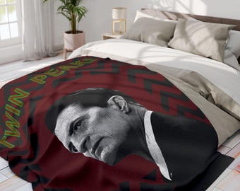 Retro Twin Peaks Fleece Blanket | Agent Cooper Cult Movie Throw