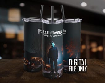 Diseño de Michael Myers para vasos térmicos de Halloween / Imagen PNG de película de terror (Descarga digital)