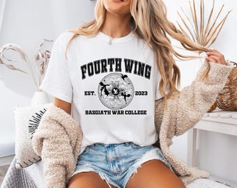 Camiseta Fourth Wing / Colores cómodos / Camiseta de fantasía / Romance / Para amantes de los libros / Merchandising de libros / Camiseta Colores cómodos / Amante de los libros / Camiseta de libros