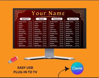 TV Menu Board for Restaurant, Digital Restaurant TV Menu Board, Restaurant Menu Display Screen, Digital TV Signage, Restaurant Digital Sign