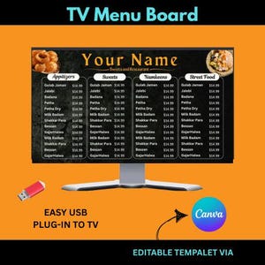 TV Menu Board for Restaurant, Digital TV Menu Board, Restaurant Menu Display Screen, Digital TV Signage, Menu Board For Indian Sweets