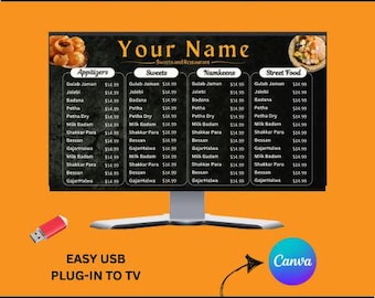 TV Menu Board for Restaurant, Digital TV Menu Board, Restaurant Menu Display Screen, Digital TV Signage, Menu Board For Indian Sweets