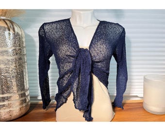 Sheer Knit Cardigan Shrug: Lightweight Boho Layering Cover-Up