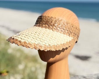 Palm Leaf Sun Visor: Natural Bohemian Style (Handwoven, Adjustable)