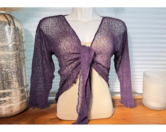 Sheer Knit Cardigan Shrug: Lightweight Boho Layering Cover-Up