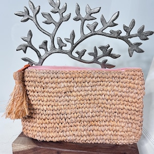 Clutch de ráfia natural tecida à mão | AUTÊNTICO DE BALI
