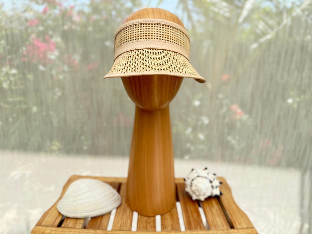 Lusana Baha Brown Palm Leaf Visor Hat Handmade Bali BAHA Woven Visor By Beachgold Bali | Get Dressed Collective main image 4