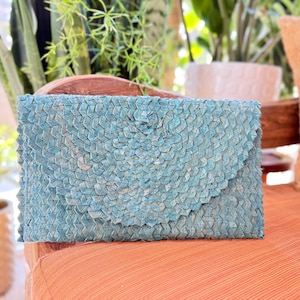 Cartera Sisiki tejida a mano - Cartera tejida turquesa de Bali / Cartera artesanal hecha a mano en turquesa y verde / AUTÉNTICO DE BALI