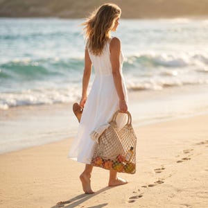 Bolso tote de malla boho tejido a mano - Ligero y espacioso