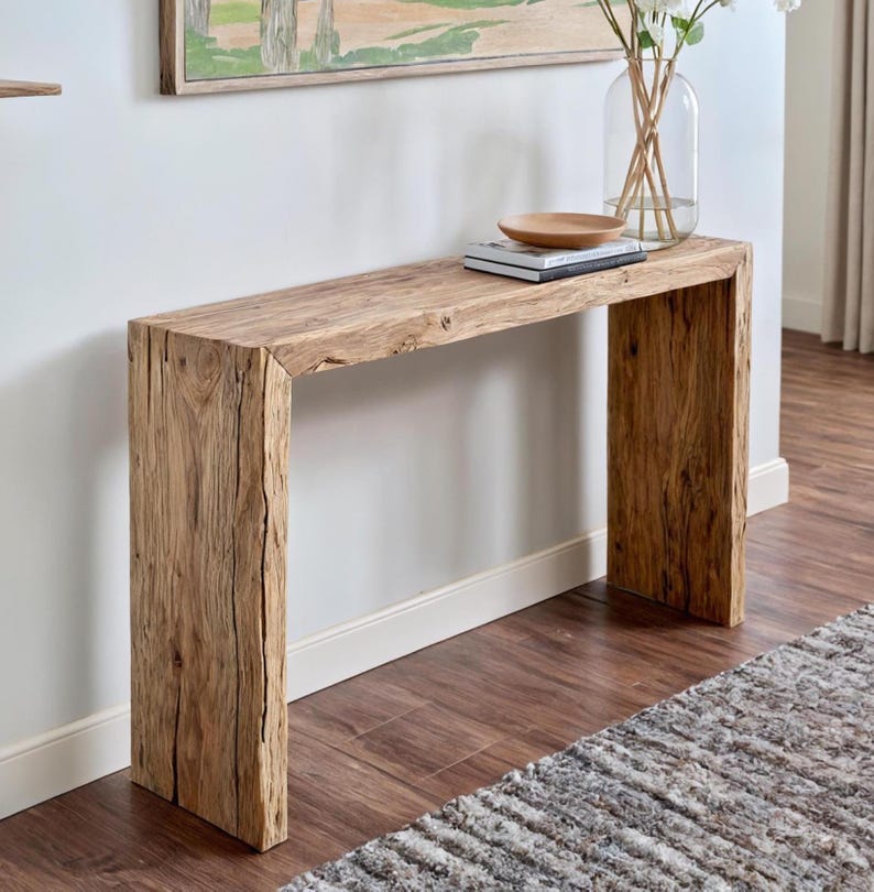 Custom Rustic Console Table – Farmhouse Solid Wood Entryway, Narrow ...
