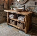 Rustic Bathroom Vanity – Solid Handmade Farmhouse Style, Small Live Edge Reclaimed Barn Wood Cabinet