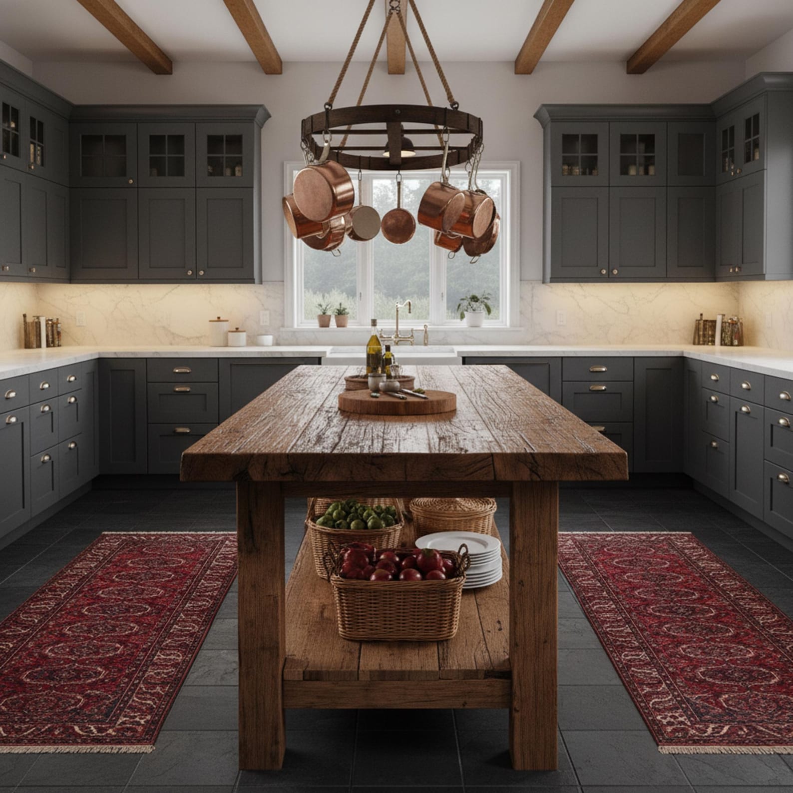 Kitchen Island Table: Rustic Wood With Storage - Handcrafted Design - Etsy