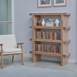 Rustic Farmhouse Bookcase, Solid Wood, Barnwood Shelves (Custom Sizes)