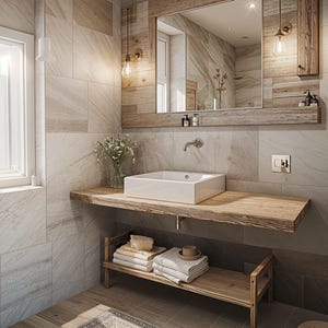 Solide rustikale Badezimmer Eitelkeit - Kundenspezifisches handgefertigtes Bauernhaus Kleine Live Edge zurückgefordert und Scheunenholz Eitelkeiten - Einzigartiges Design - Wohnkultur