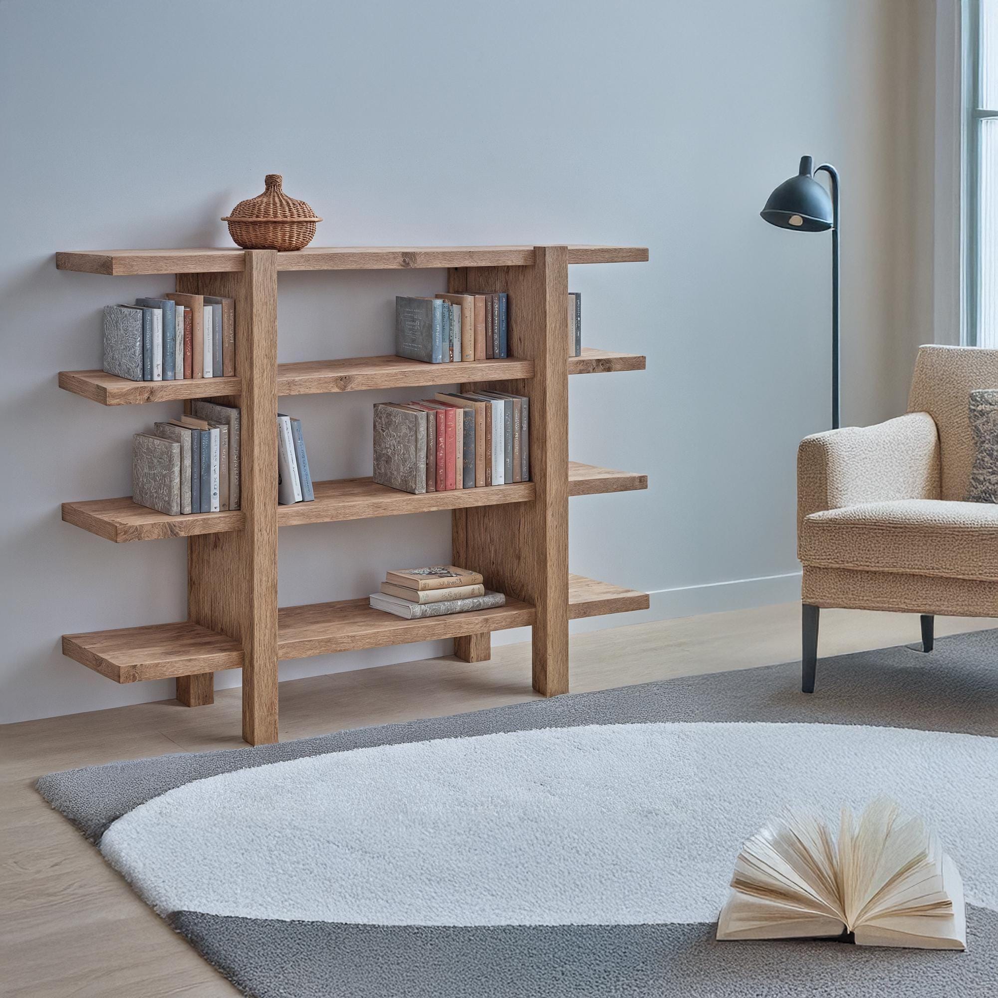 Custom Rustic Bookcase – Handmade Solid Wood, Farmhouse Barnwood ...