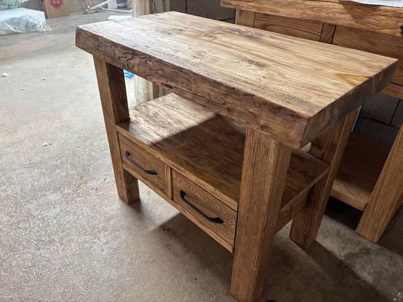 Rustic Bathroom Vanity – Solid Handmade Farmhouse Style, Small Live Edge Reclaimed Barn Wood Cabinet bild 14