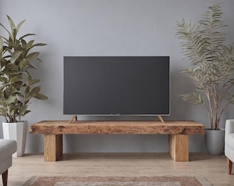 Rustic Solid Wood Tv Stand - Media Console Farmhouse Entertainment Center