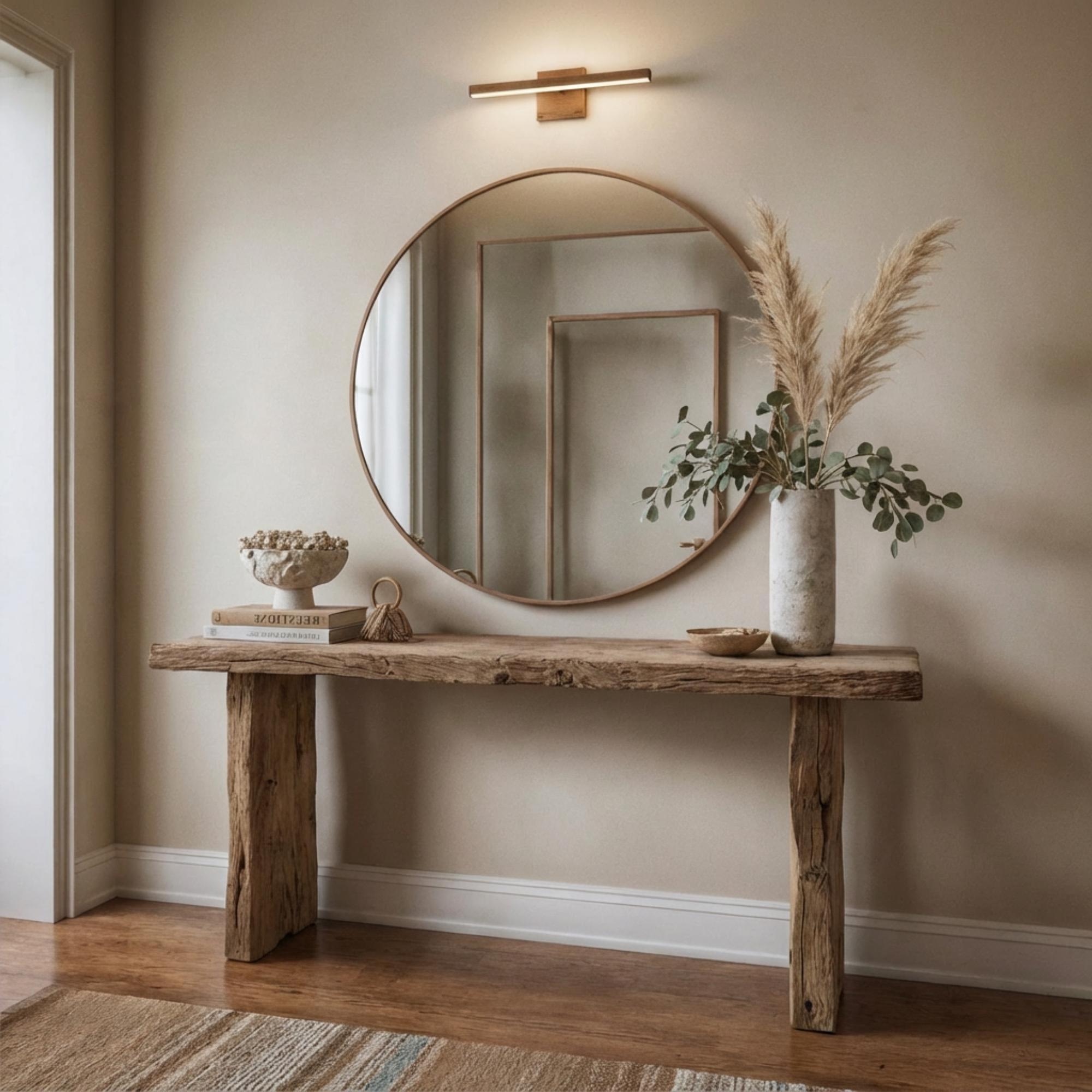 Console Bench Custom Rustic Console Table – Farmhouse Solid Wood Entryway, Narrow ...