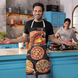 Fun Pizza Chef Apron for Cooking Lovers, Culinary Gift, Kitchen Accessory, Foodie Gift, Baking Apron, Pizza Party Must-Have