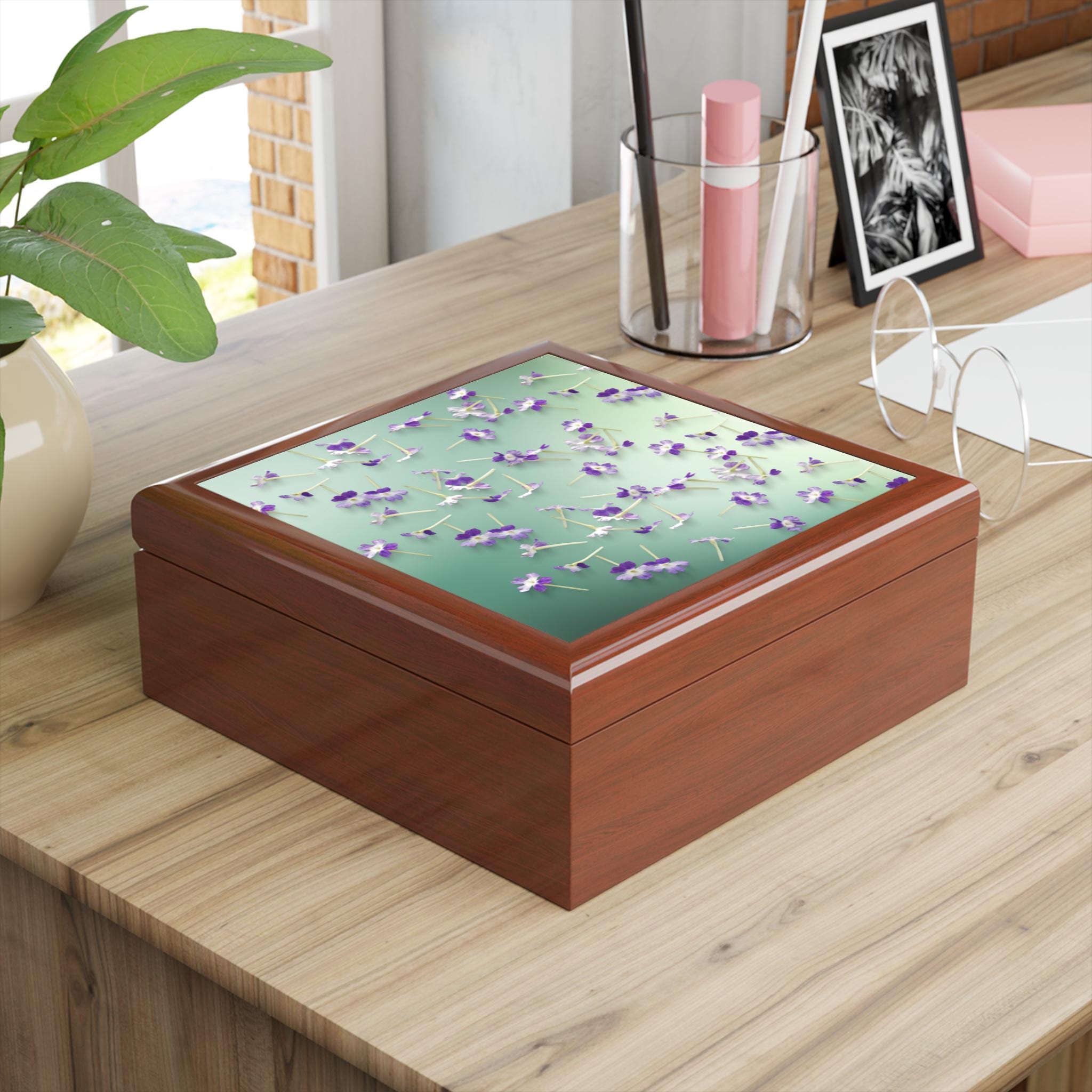 Floral Jewelry Box, Elegant Jewelry Organizer, Gift for Her, Keepsake Box, Mother's Day Present, Wedding Favor