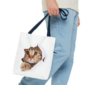 Cute Cat Tote Bag - Perfect for Animal Lovers, Pet Owners, Birthday Gifts, Day Trips, Shopping, Eco-Friendly Use