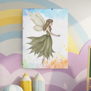 Fairy Wall Art, Whimsical Canvas Print, Fantasy Home Decor, Gift for Nature Lovers, Art for Kids Room, Fairy Tale Decor