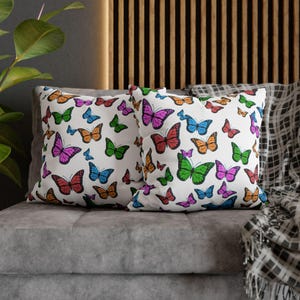 Colorful Butterfly Pillowcase, Decorative Cushion Cover for Home Decor, Butterfly Print Gift for Nature Lovers, Spring, Summer