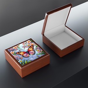 Stained Glass Butterfly Jewelry Box, Glass Jewelry Storage, Ornate Trinket Organizer, Decorative Keepsake Case, Unique Gift for Her