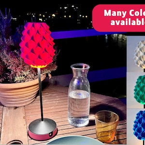 Handcrafted 3D-Printed Bistro Lamp - Rechargeable Wireless LED Table Light, USB-C, Dimmable, Perfect for Home and Restaurant Decor