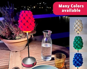 3D-gedruckte Bistro-Lampe – Warmton, wiederaufladbare kabellose LED-Tischleuchte, USB-C, dimmbar, perfekt für Heim- und Restaurantdekoration