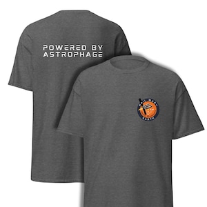 Project Hail Mary Inspired Mission Crew Shirt | Mission Patch and Powered By Astrophage on Back | Rocky Grace Science Space Tee