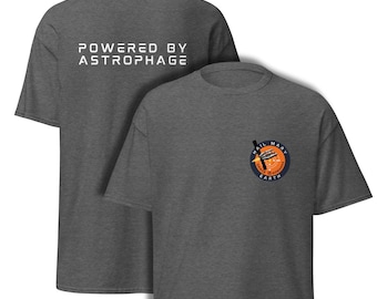 Project Hail Mary Inspired Mission Crew Shirt | Mission Patch and Powered By Astrophage on Back | Rocky Grace Science Space Tee