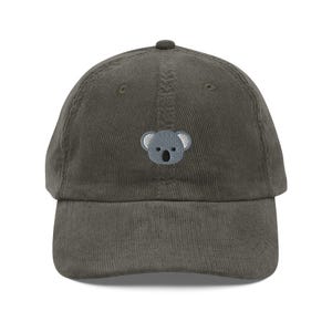 Koala Cord Mütze | Süsser Koala Bestickter Hut | Australische Beuteltier Koala Bär Cord Cap