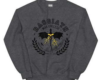 Sudadera unisex de la Escuela de Guerra Basgiath / Suéter del Cuarto Ala / Sudadera con Jinete del Dragón de la Llama de Hierro