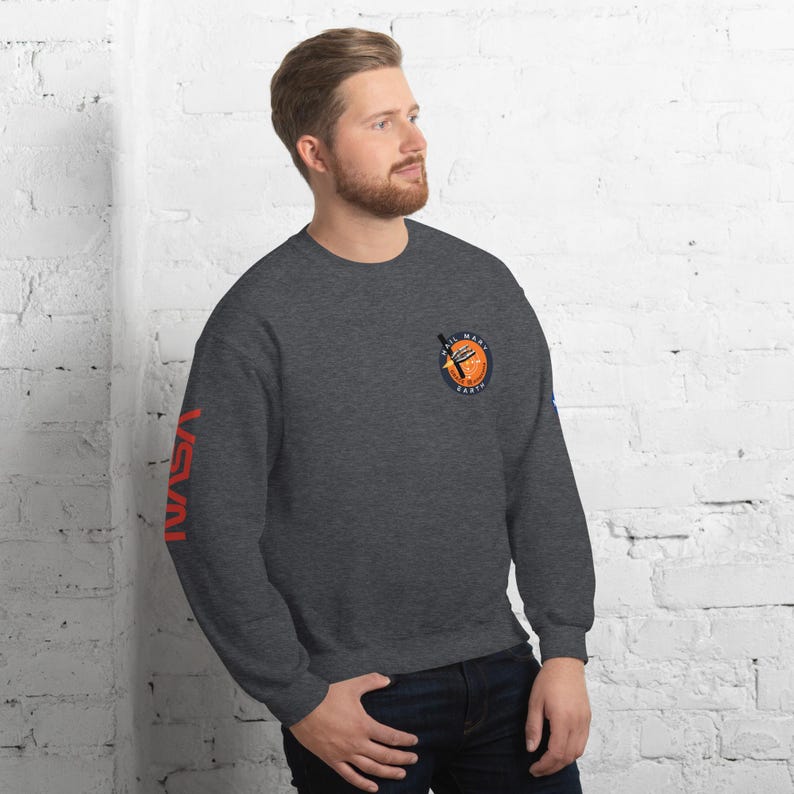 Project Hail Mary Inspired Ultimate Mission Crew Sweatshirt | Mission Patch, NASA Logos, Powered By Astrophage | Rocky Grace Space Sweater image 8