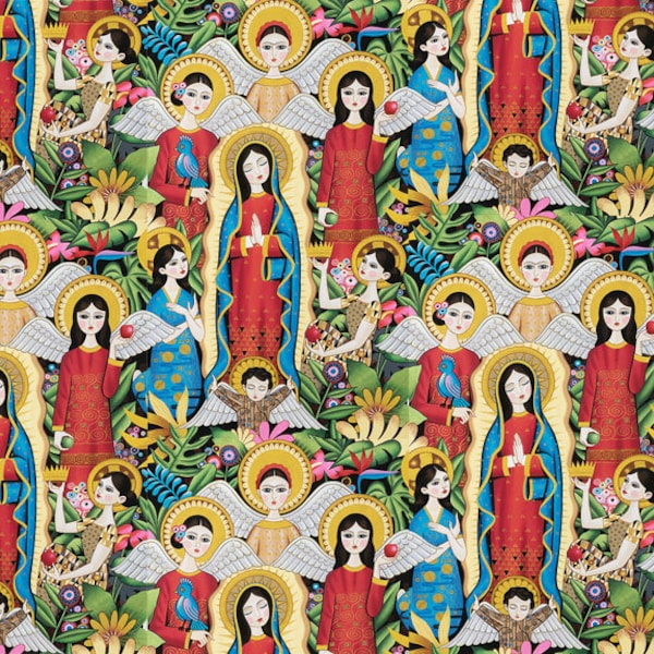 Alexander Henry Coro Dorado Bright ANGEL Virgin Mary FABRIC