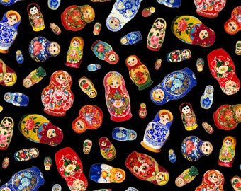 Matryoshka Nesting DOLLS FABRIC Elizabeth&#39;s Studio