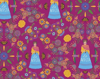 Riley Blake Eleanor MAIN Fuchsia Crafty CHICA FABRIC