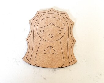 Nice Cosas Virgencita Virgen de GUADALUPE DIY Wood Blank MDF Craft 4.5 Inch