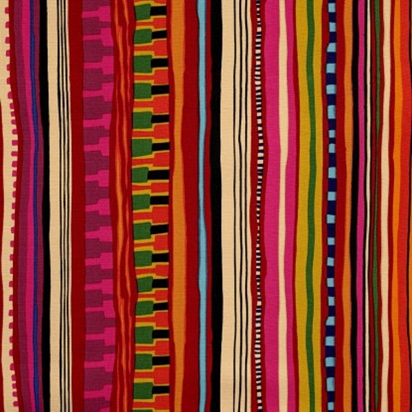 Alexander Henry SONORA Stripe Serape FABRIC RED Tea