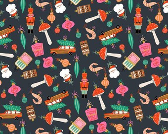 FABRIC Dear Stella Christmas ORNAMENTS Holly Jolly HOLIDAY