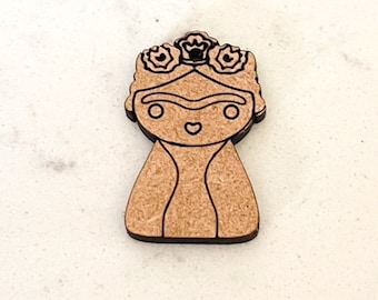 Nice Cosas Little Frida Mexican DOLL DIY Wood Blank MDF Craft 1 Inch
