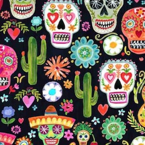 Dear STELLA Digital Viva Mexico Day of the Dead FABRIC