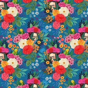 Dear Stella Hola FRIDA FABRIC Cobalt BLUE