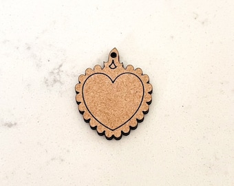Nice Cosas Sacred HEART DIY Wood Blank MDF Craft 1.5 Inch