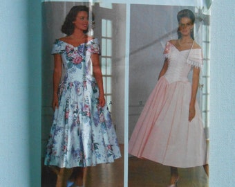 Off The Shoulder Dress, Formal Evening Cocktail Dress Sewing Pattern Butterick 5265 Size Small 6 8 10 12 Bust 30 1/2 31 1/2 32 1/2 34 UNCUT