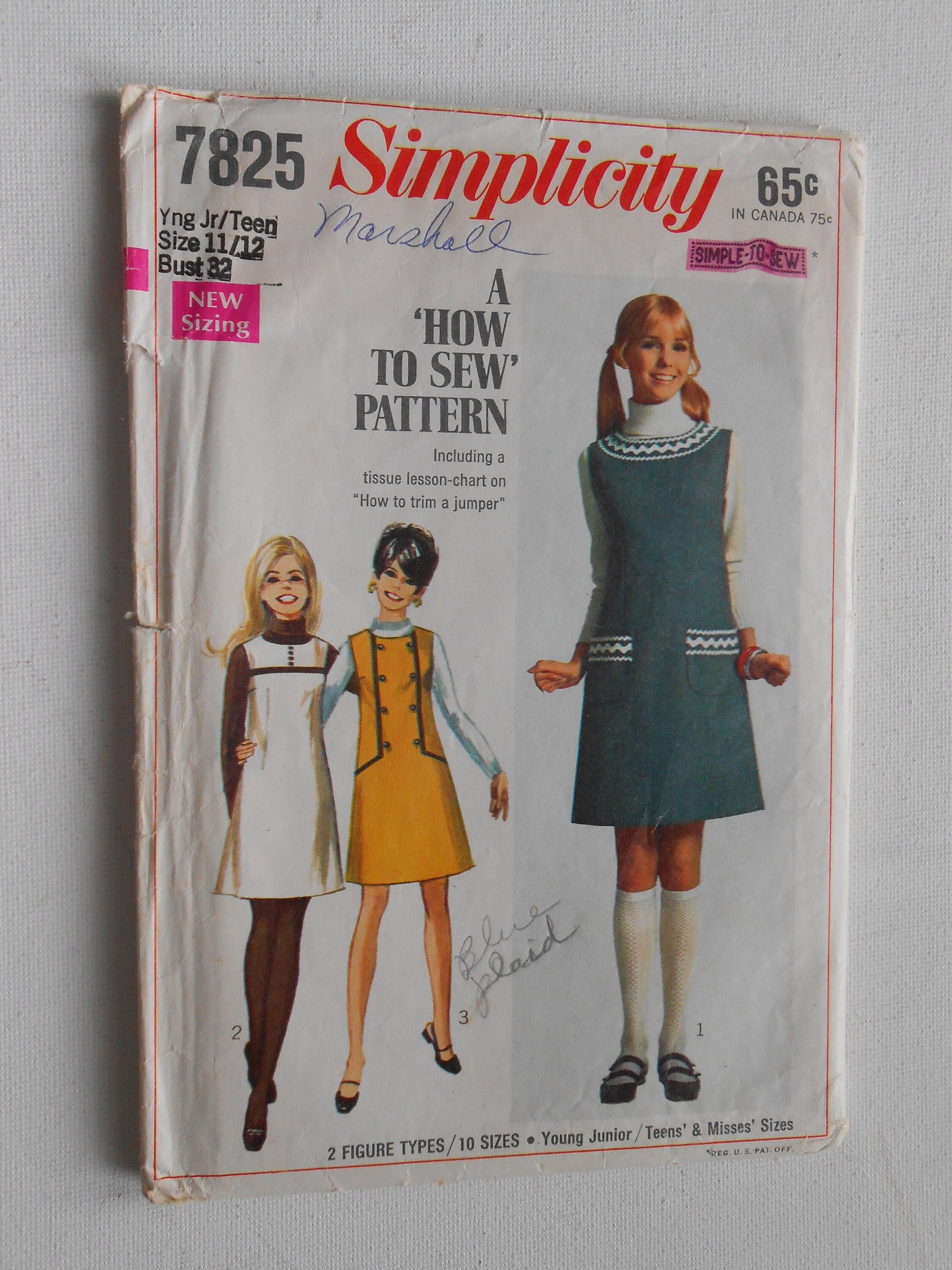 Vintage 60s Mod Round Neck Jumper Dress 